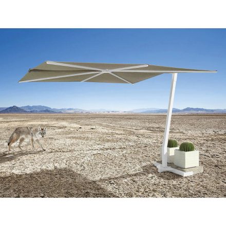 Flacher Aluminium-Sonnenschirm mit Gestell 2,8 x 2,8 m