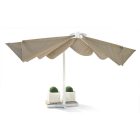 Flacher Aluminium-Sonnenschirm mit Gestell 2,8 x 2,8 m
