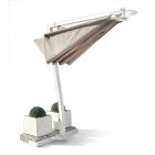 Flacher Aluminium Sonnenschirm mit Gestell 2,5x2,5 m