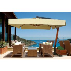 Vespucci Holz Sonnenschirm 4 x 4 m