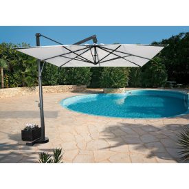 Pitagora Aluminium Sonnenschirm mit Gestell 4 x 4 m