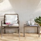 Nardi Aria taubengrauer Outdoor-Sessel mit weißen Polstern