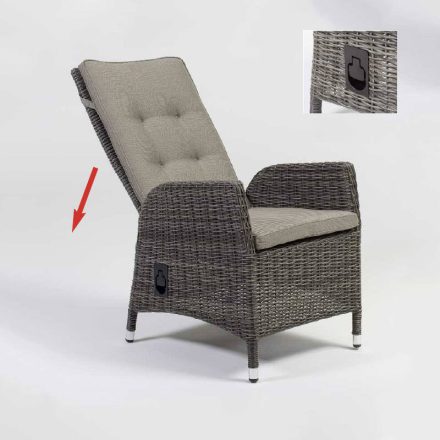 Kingston Kunst-Rattan-Relax-Sessel grau-braun