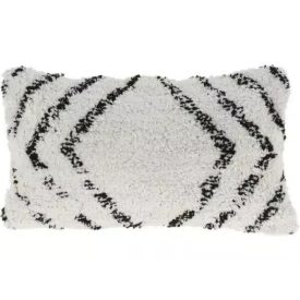 Zickzack-Kissen in Weiß 30 x 50 cm