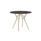 Ivy-L beige-schwarzer Marmortisch für draußen 90x90 cm