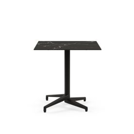 Moon-c schwarz-schwarzer Marmortisch für draußen 77x77 cm
