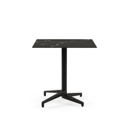 Moon-c schwarz-schwarzer Marmortisch für draußen 77x77 cm