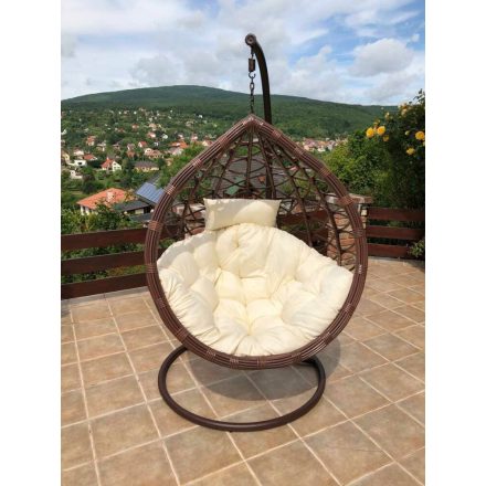 LO-6078 Brauner Hängesessel mit optionalem Kissen
