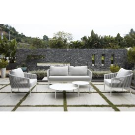 Bahamas Gartensofa weiß, grau