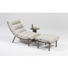 Barbados Lounge Set, Liegestuhlset mit cremefarbenen Kissen