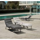 Barbados Lounge Set, Liegestuhlset mit cremefarbenen Kissen