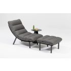 Barbados-Lounge-Set, Sonnenliege-Set mit dunkelgrauen Kissen