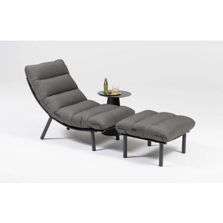Barbados-Lounge-Set, Sonnenliege-Set mit dunkelgrauen Kissen