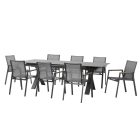 Carson ausziehbarer Garten-Esstisch anthrazit 100x280-340cm