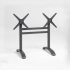 Cross-2 Outdoor Doppel-Klapptischbein aus pulverbeschichtetem Aluminium in Anthrazit