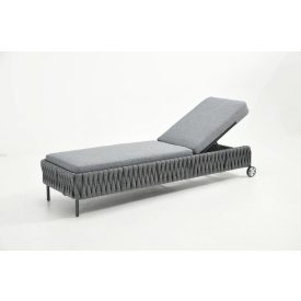 Emilia gepolsterte Sonnenliege mit Aluminiumgestell grau