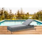 Emilia gepolsterte Sonnenliege mit Aluminiumgestell grau