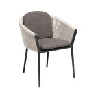 Mango-Gartensessel dunkelgrau, beige