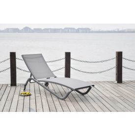 Meri stapelbare Sonnenliege dunkelgrau