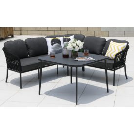 New Style Garten Esstischgarnitur anthrazit