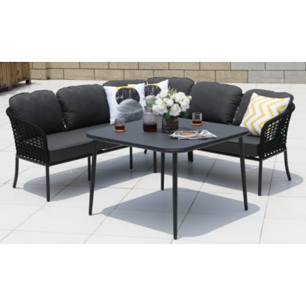 New Style Garten Esstischgarnitur anthrazit
