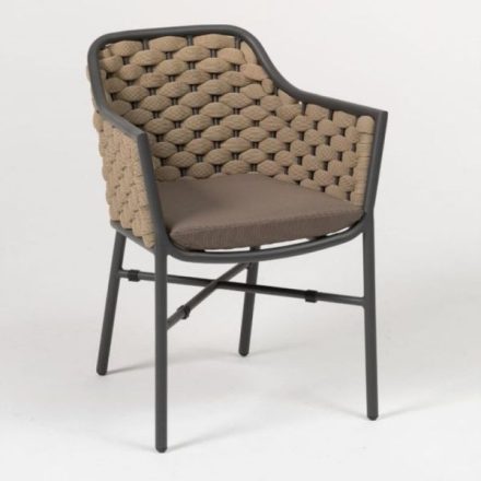 Rio geschnürter Gartensessel taupe/braun
