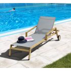 Roma Sonnenliege Holz - grau