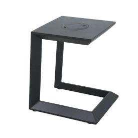   Solaris Aluminium-Beistelltisch mit anthrazitfarbener LED-Beleuchtung