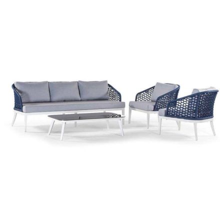 Kos/3 Gartenmöbelset weiß blau