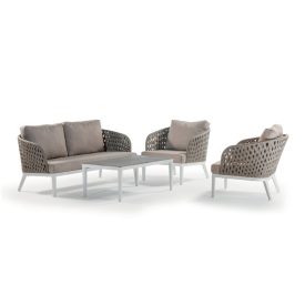 Gartenmöbel-Set Menorca weiß/taupe