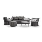 Cipro Gartenmöbel-Set schwarz/dunkelgrau