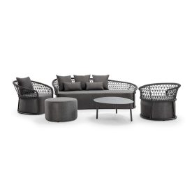 Cipro Gartenmöbel-Set schwarz/dunkelgrau