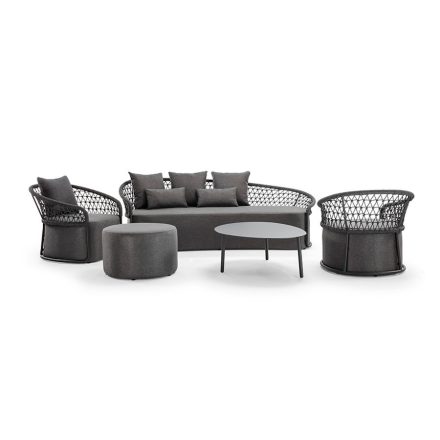 Cipro Gartenmöbel-Set schwarz/dunkelgrau