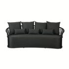 Cipro Gartenmöbel-Set schwarz/dunkelgrau