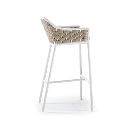 Panama Garten Barhocker weiß/beige
