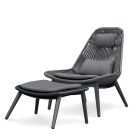 Como lounge Gartensessel mit Fußstütze anthrazit/dunkelgrau