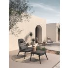 Como lounge Gartensessel mit Fußstütze anthrazit/dunkelgrau