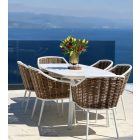 LO-A618F Garten-Rattan-Essgarnitur