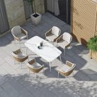 LO-A618F Garten-Rattan-Essgarnitur