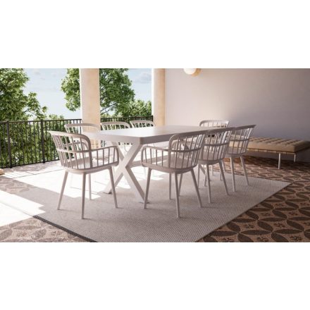 Maroon 8-Sitzer Outdoor-Ess-Set beige