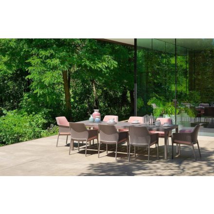 Nardi Net Relax Stuhl mit Kissen - Rio ausziehbarer 280 cm Tisch für 8 Personen in verschiedenen Farben